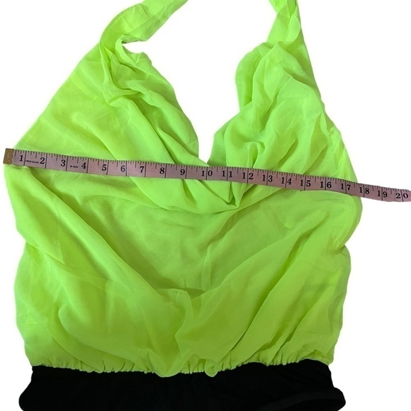 Double Zero Lime Green One Piece Backless Halter Top - Picture 9 of 13